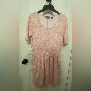 Lands' End Pink Floral Midi Dress